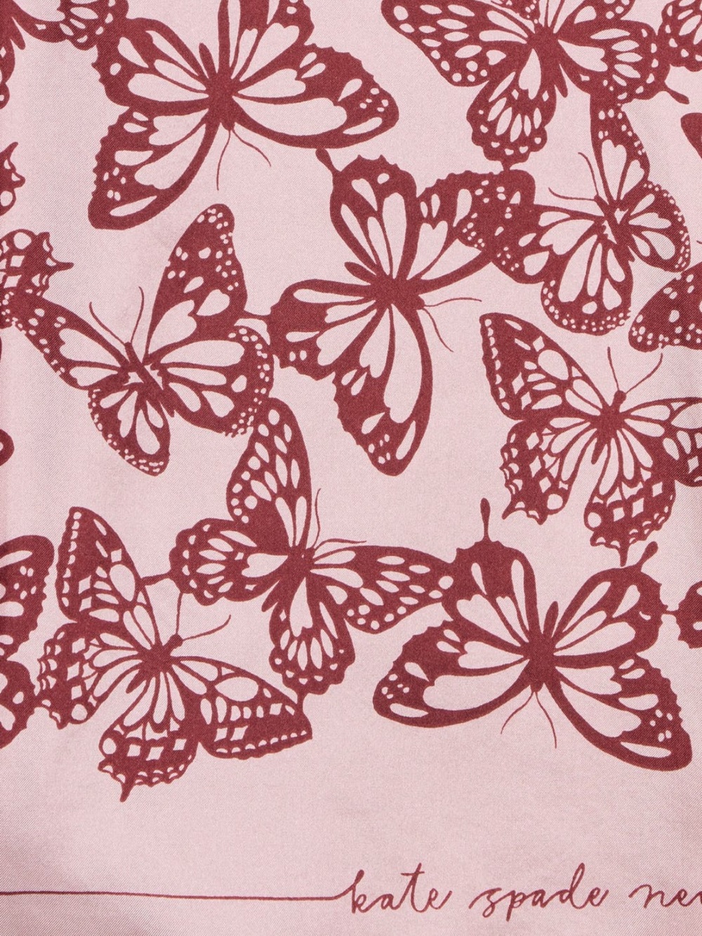 kate spade Pink and Maroon Butterfly Print Scarf